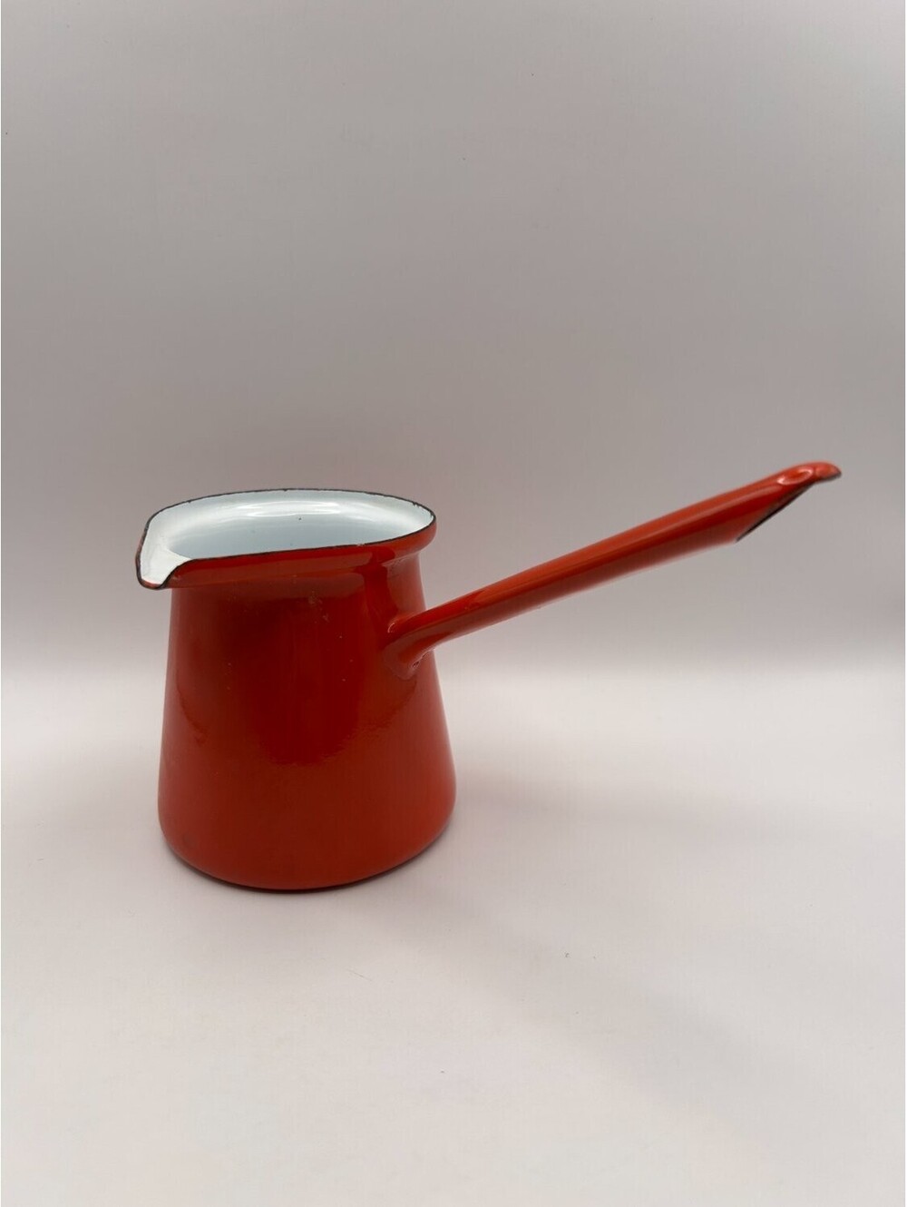 Vintage Red Turkish Coffee Pot Cezve Briki Butter Milk Warmer 5 Spout